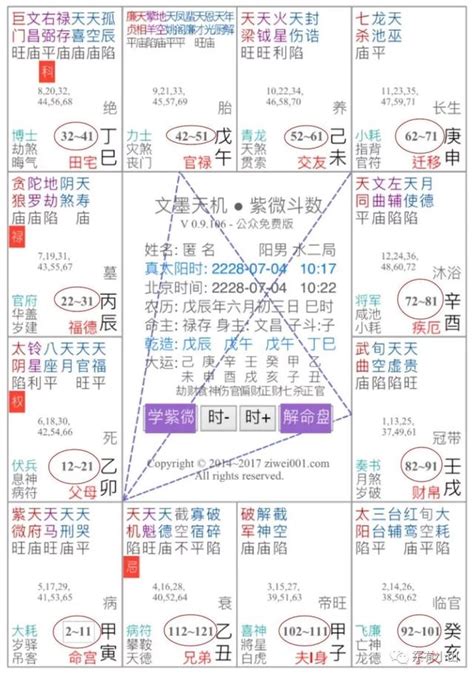 紫微斗數十年大運免費算